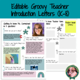Editable Groovy Teacher Introduction Letters (TK-8)