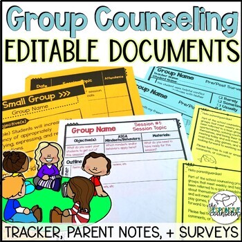 Preview of Editable Group Counseling Documents