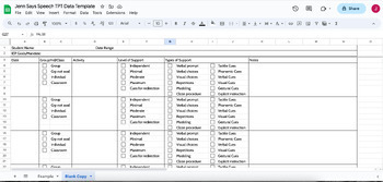 Preview of Editable Group Data Google Sheet (Speech, OT, PT)
