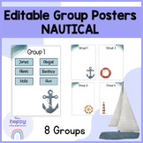 Editable Group Posters NAUTICAL OCEAN SEA English / Maths 