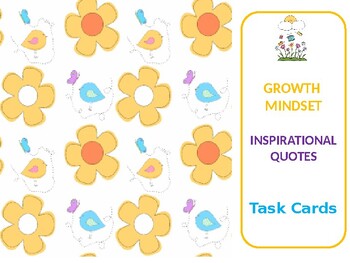 Preview of Editable Growth Mindset Inspirational Quotes Task Cards (SEL/Distance Learning)