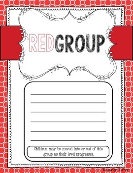Preview of Guided Reading Group Organization (Editable )