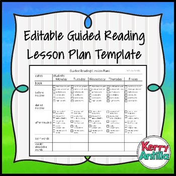 Preview of Editable Guided Reading Template