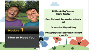 Preview of Editable HMH Into Writing/Grammar Module 1 Nice to meet you! Grade 1
