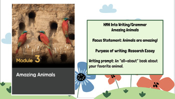Preview of Editable HMH Into Writing/Grammar Module 3 Amazing Animals Grade 1