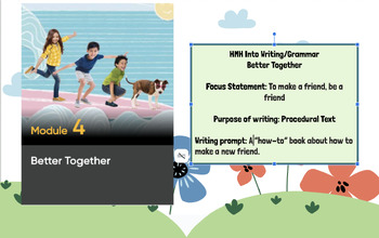 Preview of Editable HMH Into Writing/Grammar Module 4 Better Together Grade 1