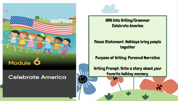 Preview of Editable HMH Into Writing/Grammar Module 6 Celebrate America Grade 1