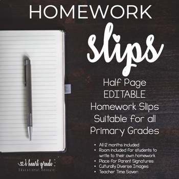 homework slips printable