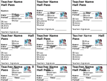 Preview of Editable Hall Passes