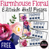 Editable Hall Passes- Farmhouse Classroom Theme