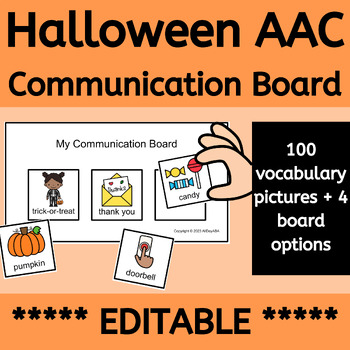 Preview of Editable Halloween AAC Communication Board for Trick-or-Treating and Autism