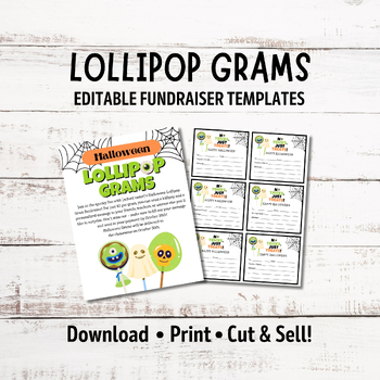 Preview of Editable Halloween Candy Gram Flyer | Halloween Lollipop Gram Fundraiser