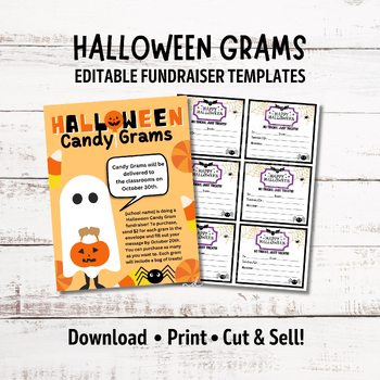 Preview of Editable Halloween Candy Gram Fundraiser Flyer | Halloween Candy Grams