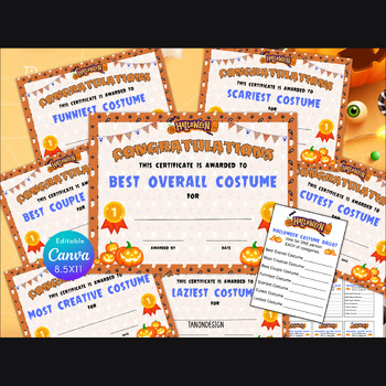 Preview of Editable Halloween Costume Awards and Voting Ballot | Halloween Costume Contest