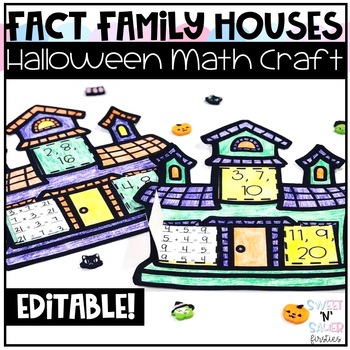 Preview of Editable Halloween Fact Family Math Craft