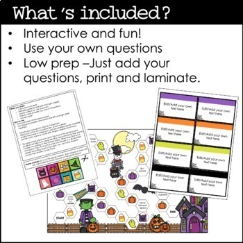 Editable Halloween Game Board | Create editable game cards for ANY subject