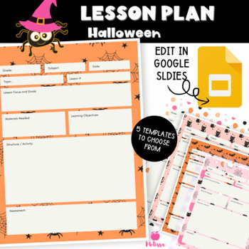 Preview of Editable Halloween Lesson Plan Template | Google Slides