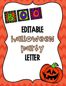 Preview of Editable Halloween Party Letter