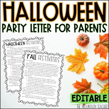 Preview of Editable Halloween Party Letter - Parent Letter Template for Fall Parties