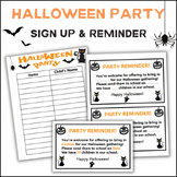 Editable Halloween Party Sign Up Sheet & Reminder