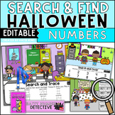 Editable Halloween Search and Find Math Centers- Numbers, 