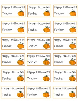 Editable Halloween Tags from the Teacher by CreativeFavorites | TpT