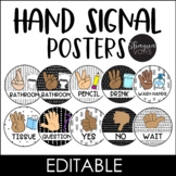 Classroom Hand Signals - Editable Multicultural Hand Signa