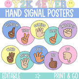 Editable Hand Signal Posters / Retro Hand Signal Posters /