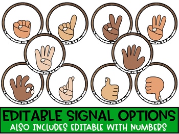 Editable Hand Signal Posters- Wood and Dot by Tiffany Hughes | TpT