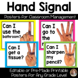 Editable Hand-Signal Posters for Classroom Management