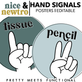 Editable Hand Signal Posters for Classroom Management in B