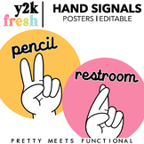 Editable Hand Signal Posters for Classroom Management in B
