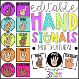 Editable Hand Signals {Multicultural}