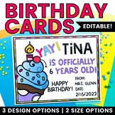 Happy Birthday Cards for Students - Editable Certificates 