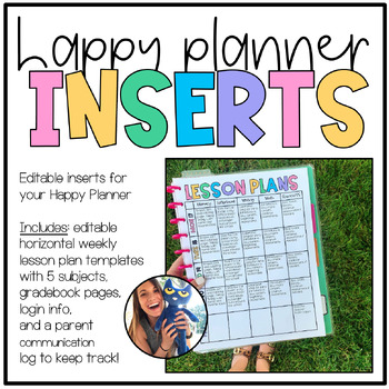 Preview of Editable Happy Planner Inserts