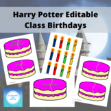Editable Harry Potter Class Birthdays