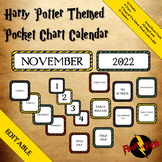 Editable Harry Potter Themed Classroom Pocket Chart Calendar