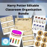 Editable Harry Potter inspired classroom organisation and decor