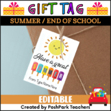 Editable Have a Great Summer Gift Tags , Popsicle Theme Ha
