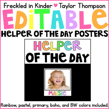 Preview of Editable Helper of the Day Poster