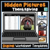 FALL Thanksgiving Mystery Picture Digital Worksheets Googl