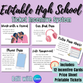 Editable High School Classroom Management Incentive System