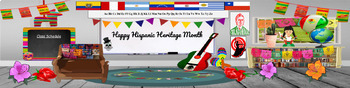 Preview of Editable Hispanic Heritage Month Bitmoji Banner | Google Classroom