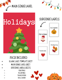 Editable | Holiday Library Book Spine Labels | Genrefied