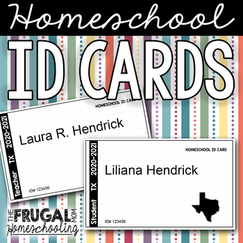 Preview of Editable Homeschool ID Cards 2023-2024 (for Teacher/Tutor and Students)