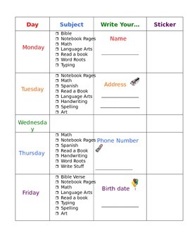 Preview of Editable Homeschool Schedule