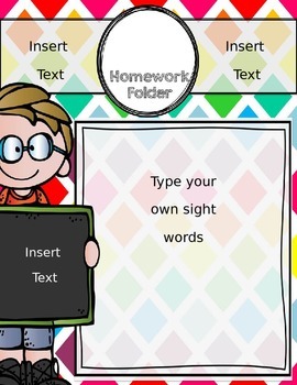 free editable homework folder cover