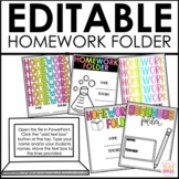 Editable Homework Folder Covers - Homework Folder Labels -