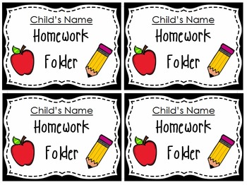 homework folder labels
