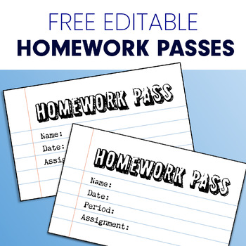 printable homework passes